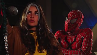 Needy bitches try Spider mans endless cock in a mutual FFM kink